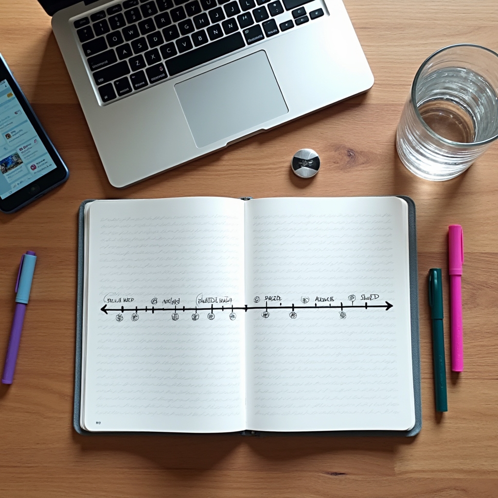 Content timeline planning for a multi-year real estate development project